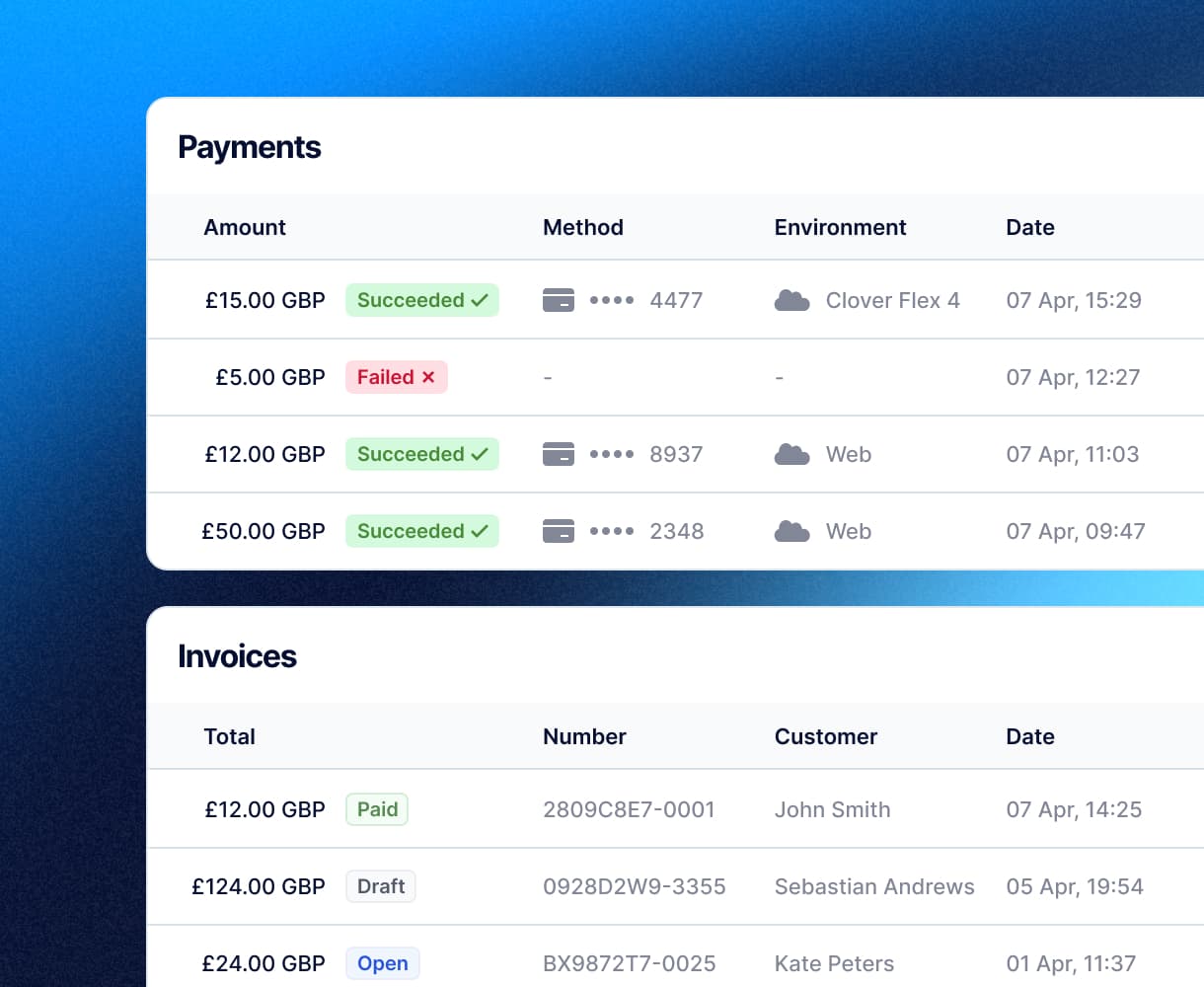 Platform payments dashboard illustration