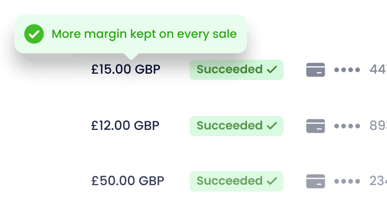 Business payout dashboard
