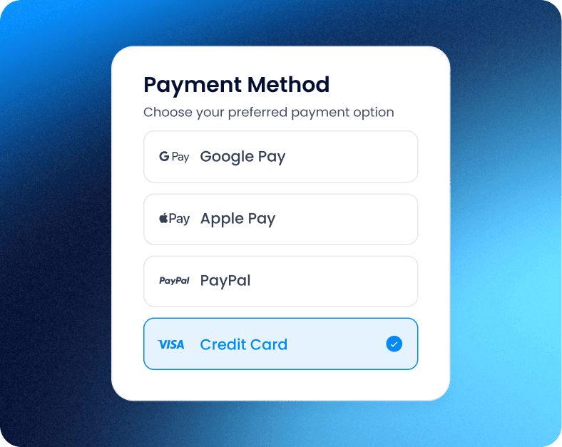 Synapto Collect payment method selector